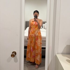 Farm rio Orange and Pink Floral Dress( buy from Anthropology)